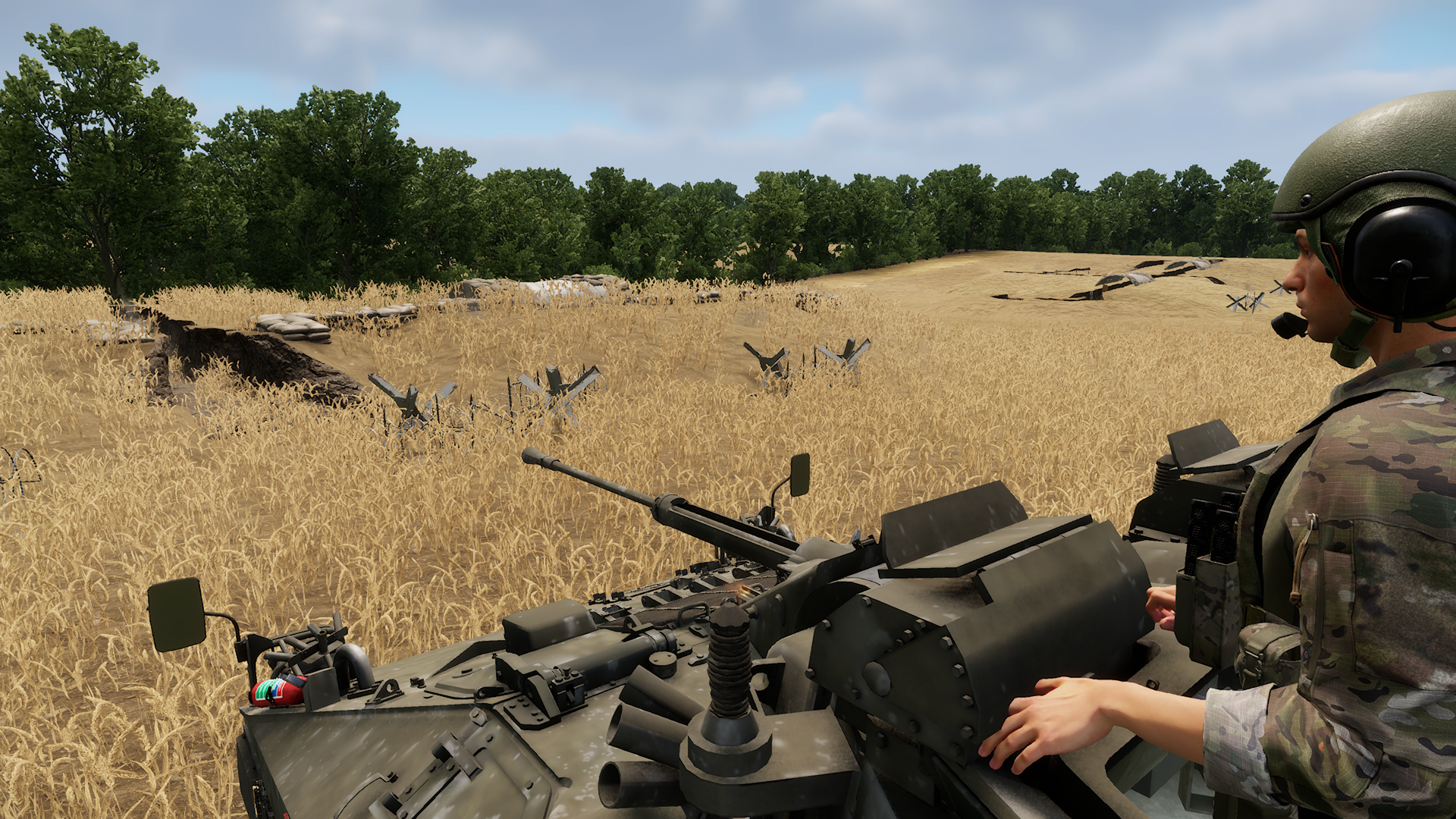 3CDO Arma Reforger Milsim UK Operation – Vehicle commander leading his vehicle through the battlefield.